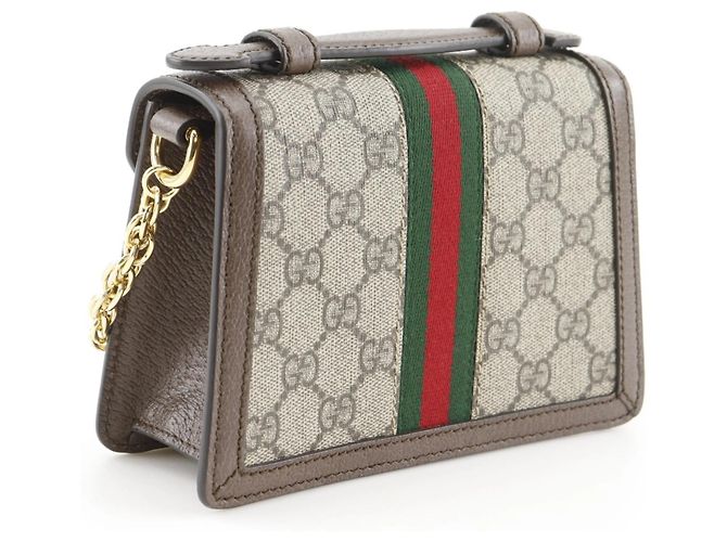 Borsa a Spalla Ophidia di Gucci Marrone - vista 3