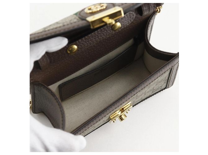 Borsa a Spalla Ophidia di Gucci Marrone - vista 7