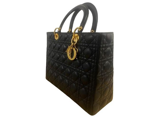 Borsa Lady Dior grande in pelle nera Christian Dior - vista 2