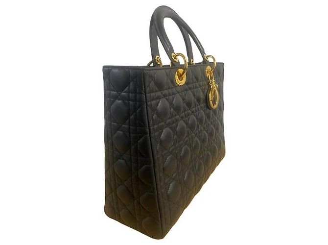 Borsa Lady Dior grande in pelle nera Christian Dior - vista 3