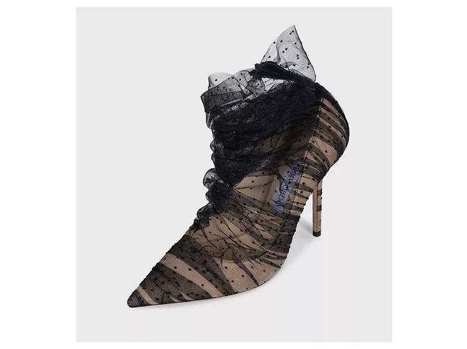 Décolleté in suede e mesh con punta affusolata Jimmy Choo Taglia 40 Usati - vista 3