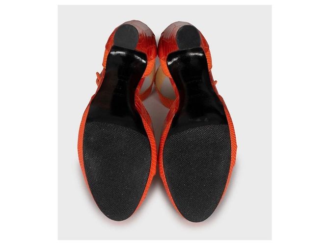 Décolleté in pelle embossata arancione Hermès EU 38,5 usati - vista 5