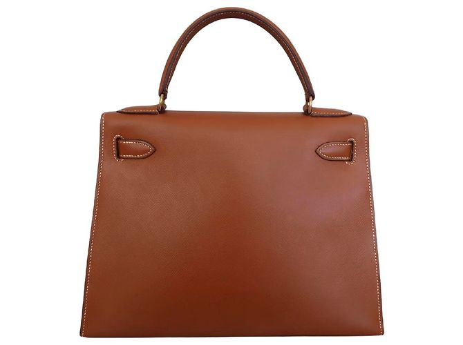 Borsa Hermès Kelly in Courchevel marrone con hardware dorato 28 - vista 2