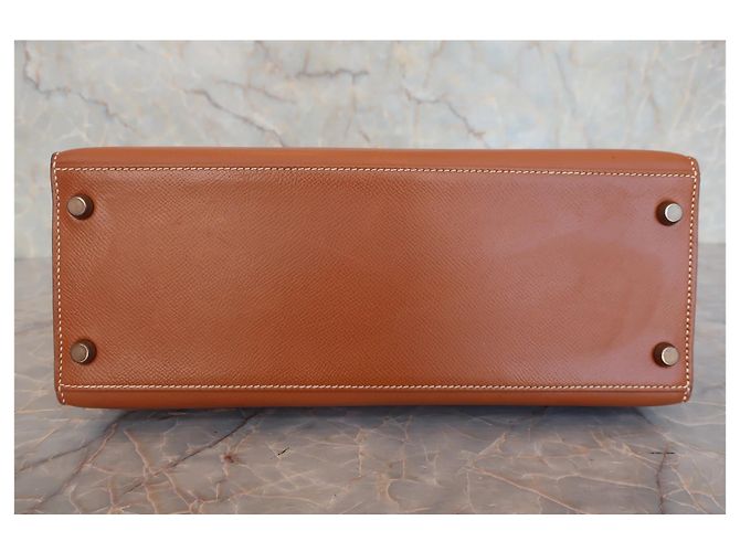 Borsa Hermès Kelly in Courchevel marrone con hardware dorato 28 - vista 5