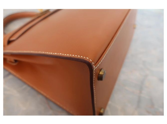 Borsa Hermès Kelly in Courchevel marrone con hardware dorato 28 - vista 7