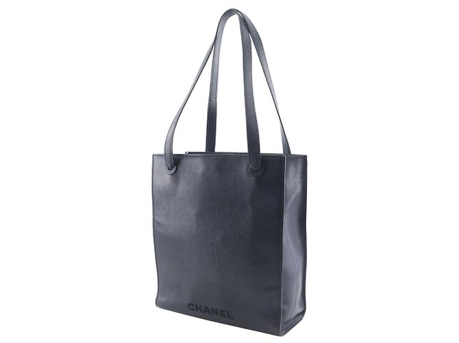 Borsa tote in pelle di vitello grana nera Chanel Nero - vista 2