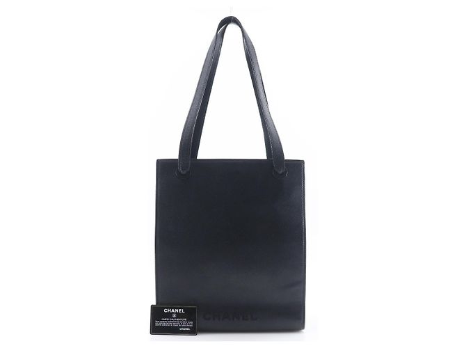 Borsa tote in pelle di vitello grana nera Chanel Nero - vista 20