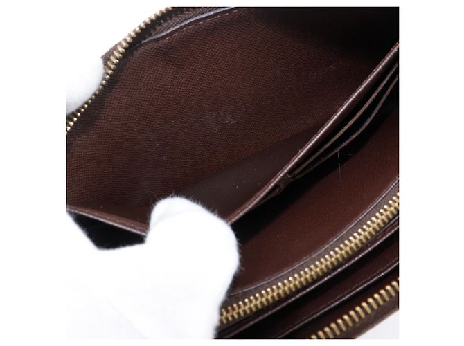 Zippy Cartera larga de lona Damier Louis Vuitton Castaño - vista 12
