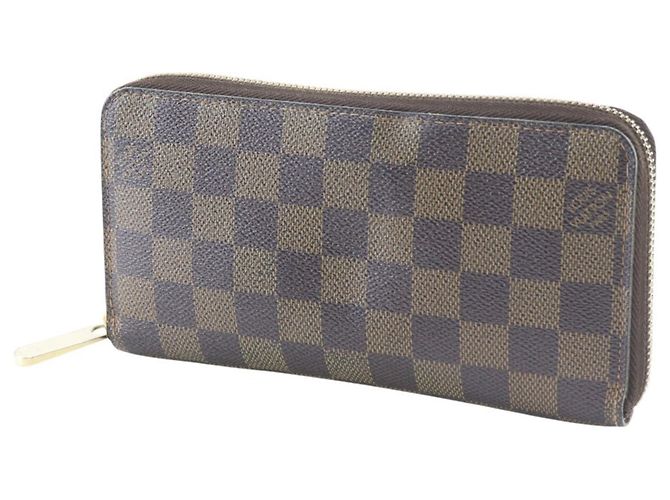 Zippy Cartera larga de lona Damier Louis Vuitton Castaño - vista 2