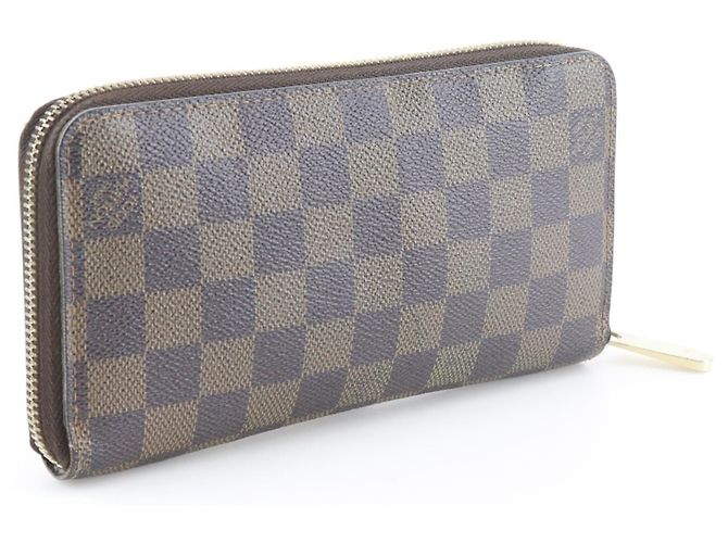Zippy Cartera larga de lona Damier Louis Vuitton Castaño - vista 3