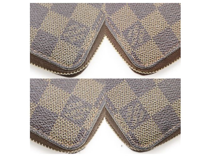 Zippy Cartera larga de lona Damier Louis Vuitton Castaño - vista 4