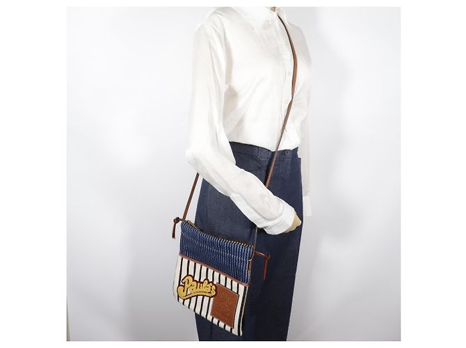 Borsa a Spalla Loewe Paula Swifa Bianco Blu - vista 9