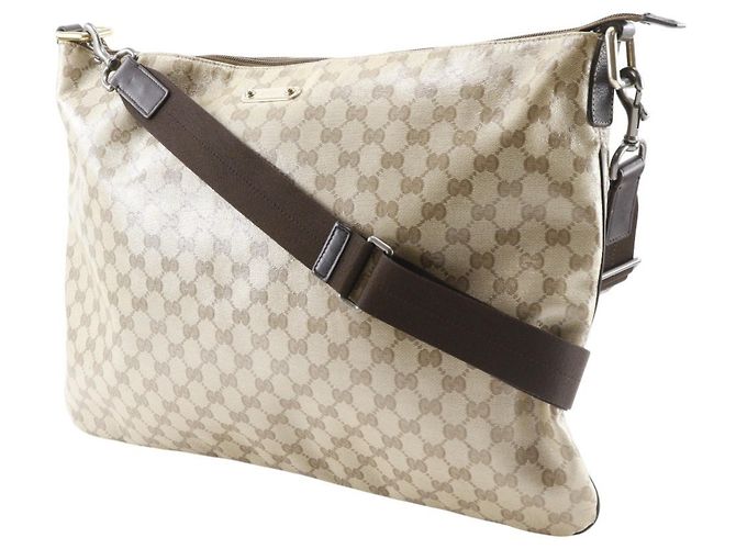 Borsa a Spalla Gucci GG Crystal Beige - vista 2