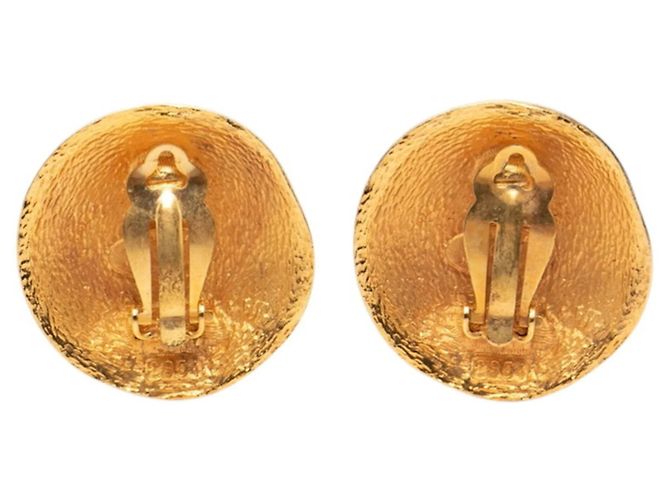 Vintage Ohrringe Chanel Coco Mark Golden - Ansicht 2