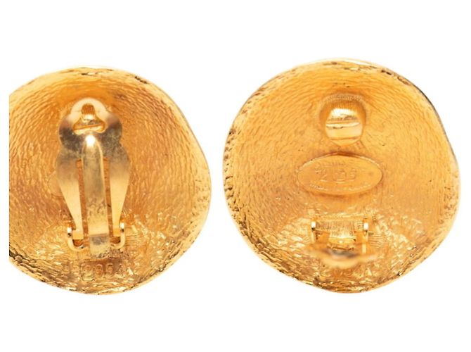 Vintage Ohrringe Chanel Coco Mark Golden - Ansicht 3