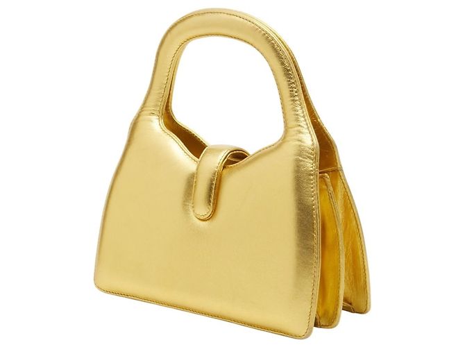 Mini borsa a mano in pelle dorata Bottega Veneta D'oro - vista 2