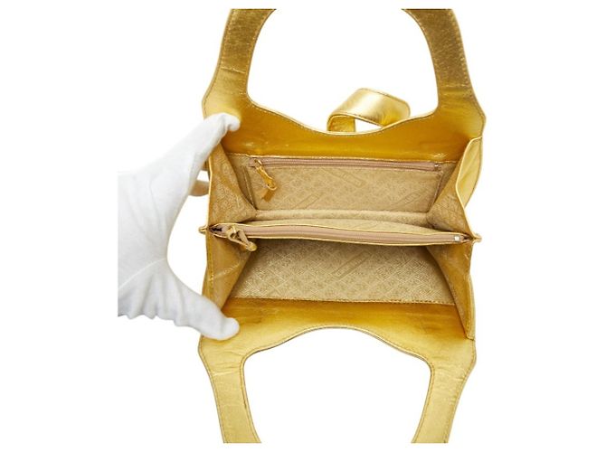 Mini borsa a mano in pelle dorata Bottega Veneta D'oro - vista 6
