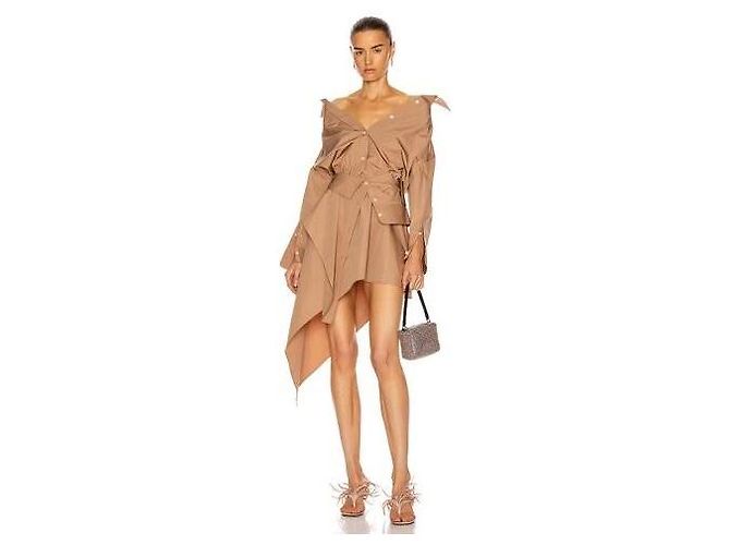 Alexander Wang Vestido Camisa Deconstruido Asimétrico Gris pardo - vista 2