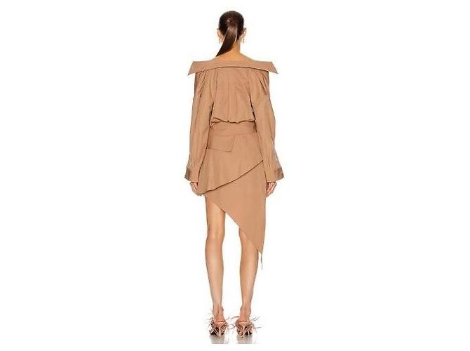 Alexander Wang Vestido Camisa Deconstruido Asimétrico Gris pardo - vista 4