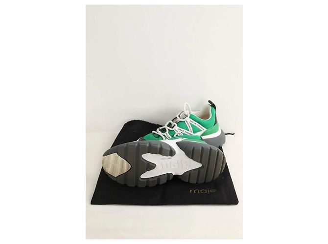 Zapatillas Maje de tela verdes - vista 6