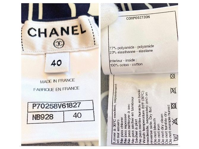 Chanel 2021 Coco Beach dunkelblauer und weißer einteiliger Badeanzug mit Ausschnitten FR 40 Marineblau - Ansicht 9