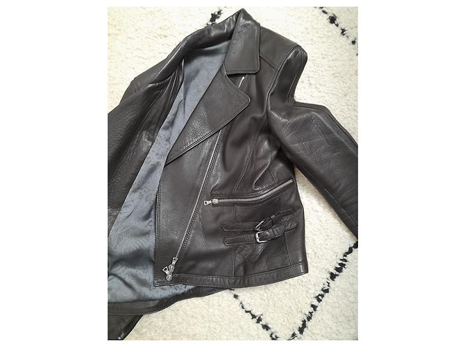 Sylvie Schimmel Leather Biker Jacket Chocolate - view 3