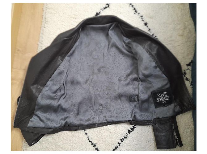Sylvie Schimmel Leather Biker Jacket Chocolate - view 6