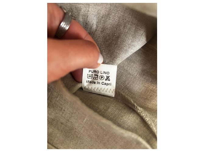 Autre Marque Blazer en lin beige 100% Capri - vue 5