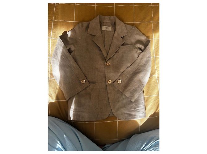 Autre Marque Blazer en lin beige 100% Capri - vue 6