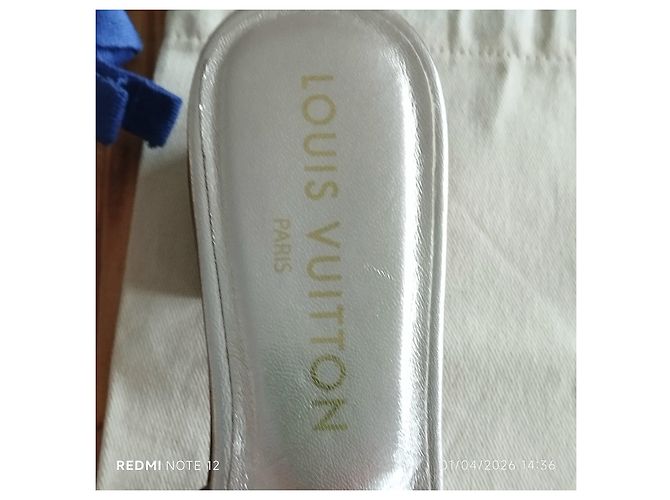 Louis Vuitton Isola Mules Beige Iridescent Leather Sequins - view 2