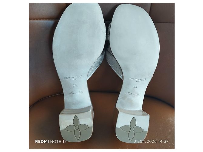 Louis Vuitton Isola Mules Beige Iridescent Leather Sequins - view 4