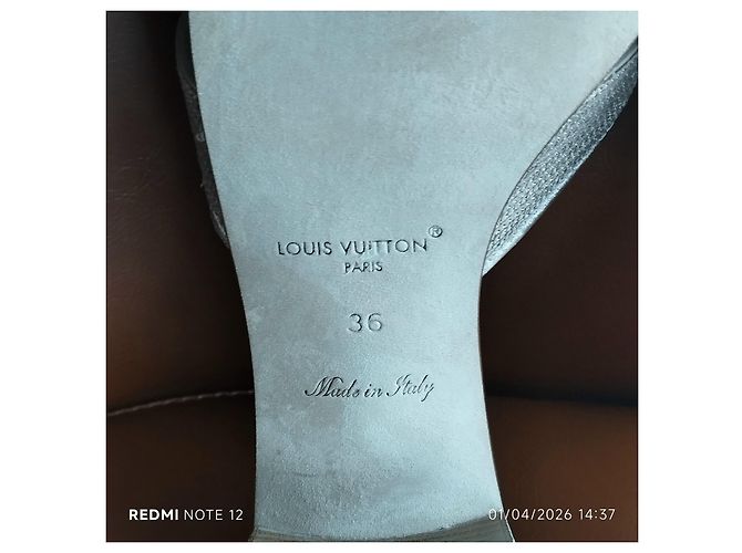 Louis Vuitton Isola Mules Beige Iridescent Leather Sequins - view 5