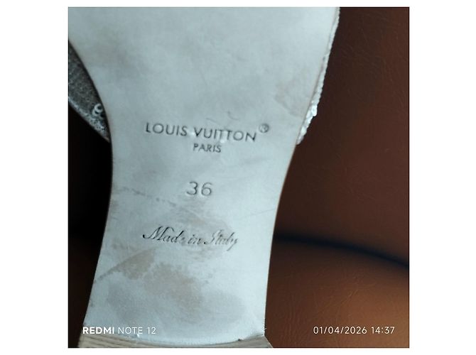Louis Vuitton Isola Mules Beige Iridescent Leather Sequins - view 7