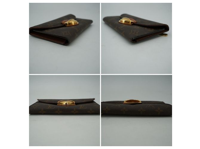 Louis Vuitton Cartera Continental Larga Eugenie en Lona Monogram Castaño - vista 3