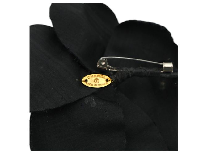 Timeless Chanel Spilla in velluto nero vintage Lurex Fiore di Camelia - vista 3