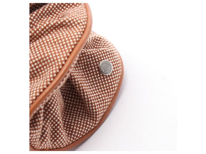 Hermès Scrunchie de algodão e couro Plan Air Hermes Claudia Marrom - vista 5