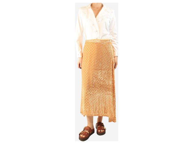 Rachel Comey Midi-Rock mit goldenen Lurex-Streifen - Größe UK 10 - Ansicht 2