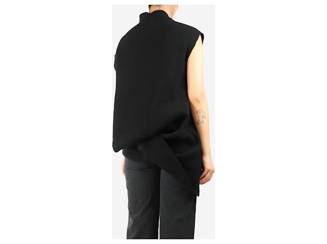 Rick Owens Schwarzer asymmetrischer Kaschmir-Pullover - Größe M - Ansicht 2