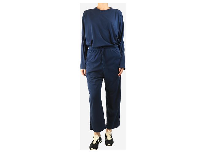 Sofie d'Hoore Conjunto de top y pantalón de algodón azul marino - talla UK 10 - vista 3