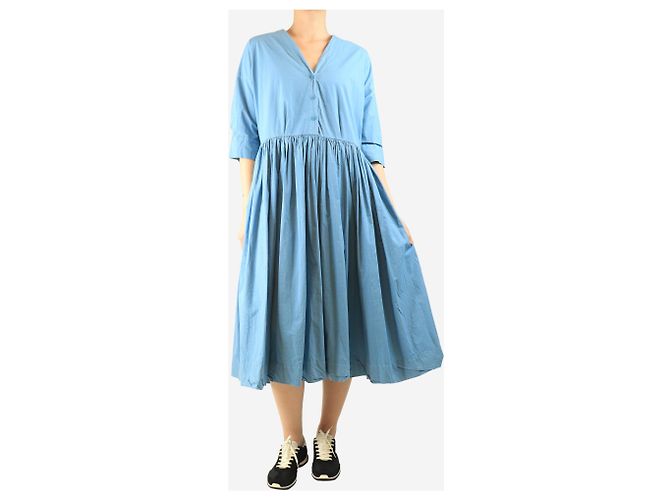 Autre Marque Blaues Taffeta-Sommerkleid - Größe M - Ansicht 3