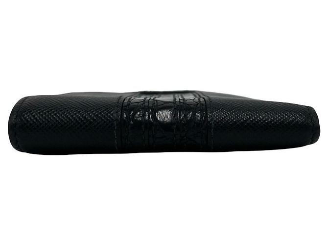 Billetera bi-fold de cocodrilo Saffiano de Prada Negro - vista 3