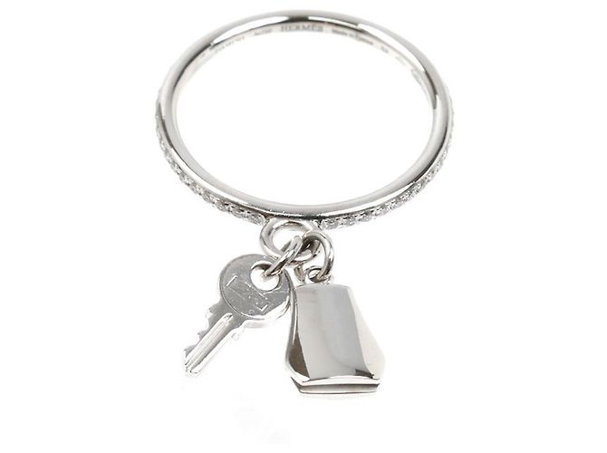 Hermès Anello Clochette PM Hermes Kelly in oro bianco 18K - vista 3