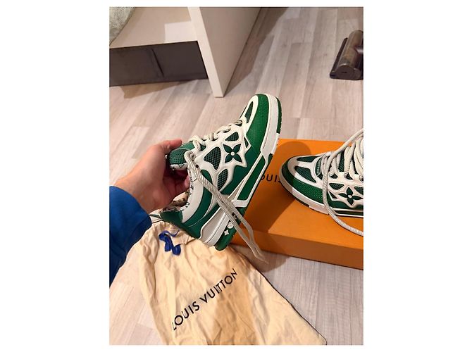 Tênis Louis Vuitton LV Skate Verde Branco - vista 4