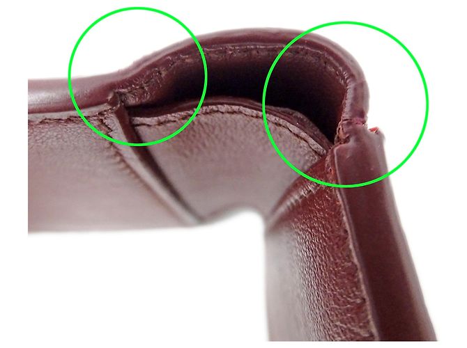 Billetera bi-fold de cuero burdeos Bottega Veneta Roja - vista 8