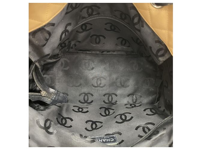 Chanel Cambon Lammleder Tote Bag Schwarz Beige - Ansicht 4