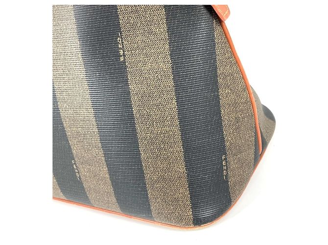 Pequin Fendi Vintage Pecan Logo Handtasche Braun Khaki - Ansicht 11