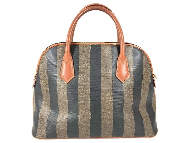 Pequin Fendi Vintage Pecan Logo Handtasche Braun Khaki - Ansicht 2