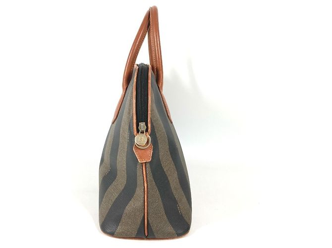 Pequin Fendi Vintage Pecan Logo Handtasche Braun Khaki - Ansicht 4