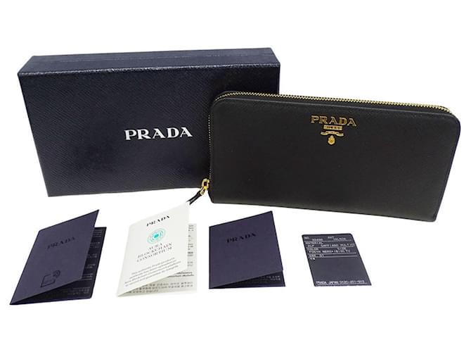 Portafoglio in pelle Saffiano Prada Nero - vista 5