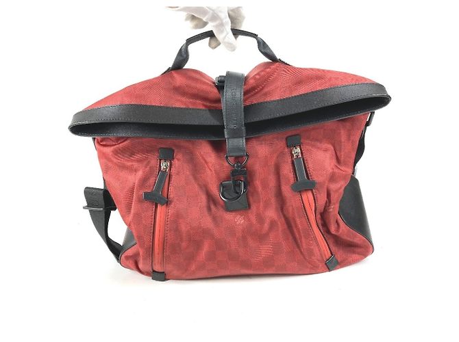 Borsa Solano Challenge Damier Louis Vuitton Cup Nero Rosso - vista 16